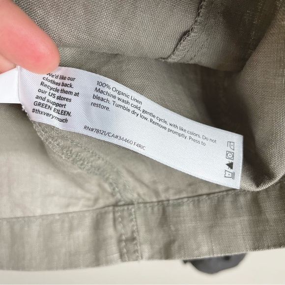 Eileen Fisher Women's Medium Coated Organic Linen Moto Jacket Full Zip Collared - Picture 8 of 16